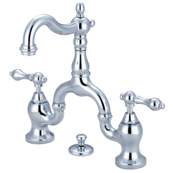 KS7971AL English Country Bathroom Bridge Faucet, Polished Chrome